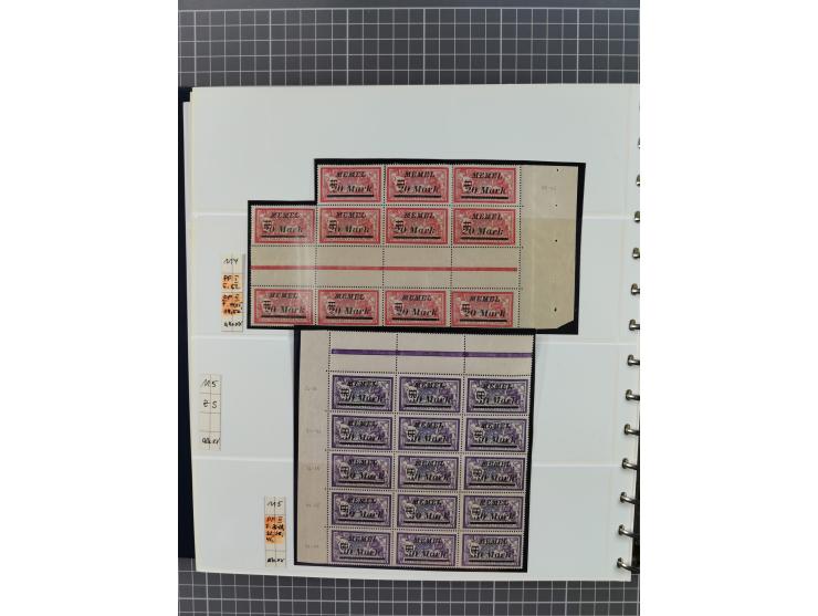 1922, inhaltsreiche, vorwiegend postfrische Sammlung mit Einheiten, Aufdruckfehlern, Zwischenstege, Herzstücke usw., meist gu