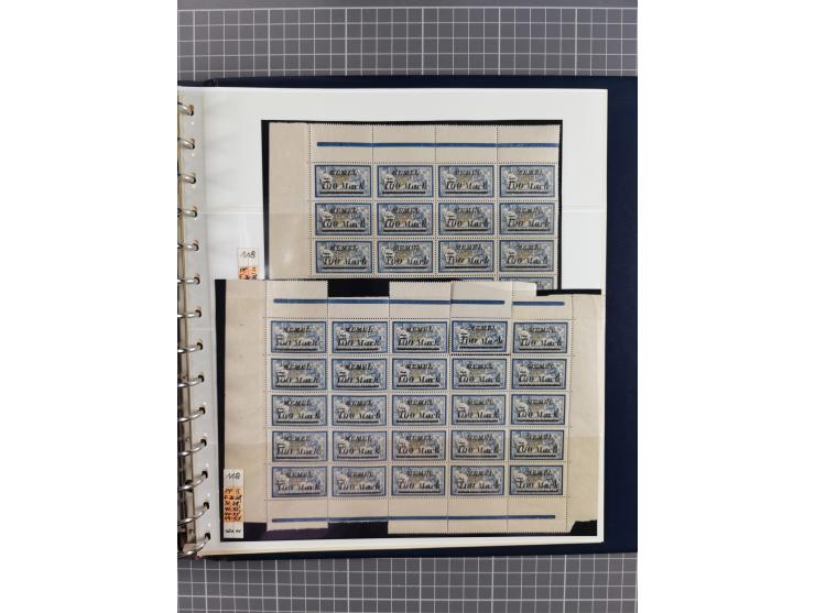 1922, inhaltsreiche, vorwiegend postfrische Sammlung mit Einheiten, Aufdruckfehlern, Zwischenstege, Herzstücke usw., meist gu