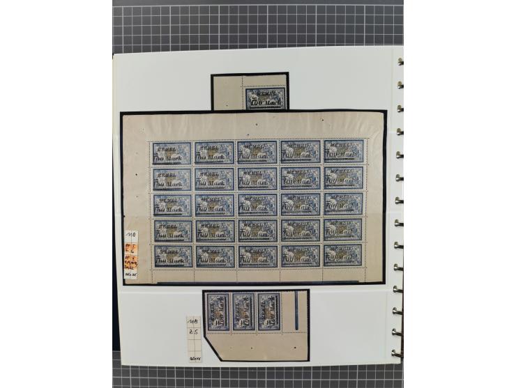 1922, inhaltsreiche, vorwiegend postfrische Sammlung mit Einheiten, Aufdruckfehlern, Zwischenstege, Herzstücke usw., meist gu