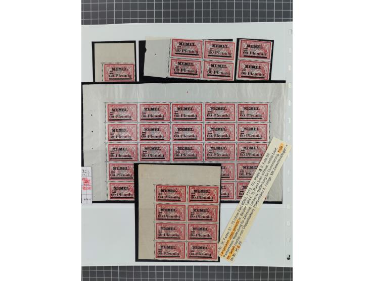 1921, inhaltsreiche, vorwiegend postfrische Sammlung Einheiten, dabei Aufdruckfehler, Zwischenstegpaare, dabei Mi.-Nr. 38(229