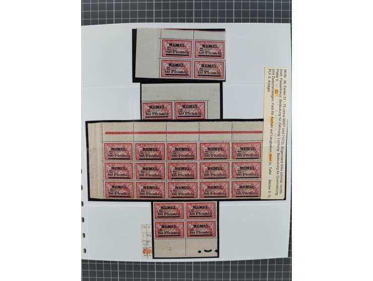 1921, inhaltsreiche, vorwiegend postfrische Sammlung Einheiten, dabei Aufdruckfehler, Zwischenstegpaare, dabei Mi.-Nr. 38(229