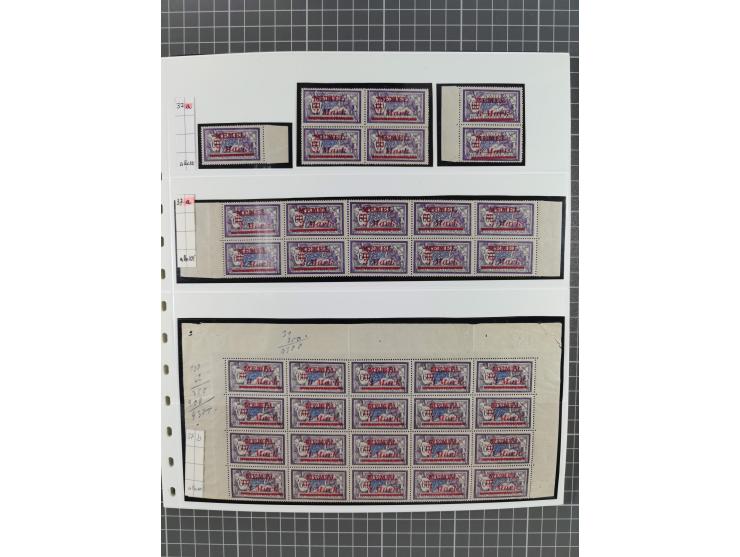 1921, inhaltsreiche, vorwiegend postfrische Sammlung Einheiten, dabei Aufdruckfehler, Zwischenstegpaare, dabei Mi.-Nr. 38(229