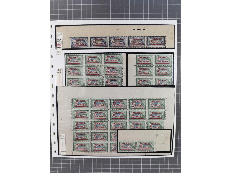 1921, inhaltsreiche, vorwiegend postfrische Sammlung Einheiten, dabei Aufdruckfehler, Zwischenstegpaare, dabei Mi.-Nr. 38(229