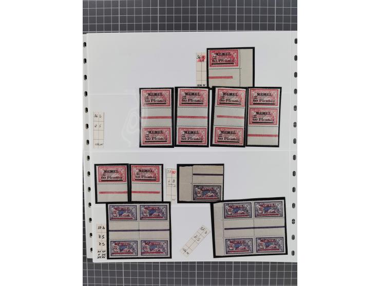 1921, inhaltsreiche, vorwiegend postfrische Sammlung Einheiten, dabei Aufdruckfehler, Zwischenstegpaare, dabei Mi.-Nr. 38(229