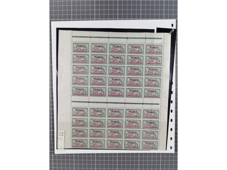 1921, inhaltsreiche, vorwiegend postfrische Sammlung Einheiten, dabei Aufdruckfehler, Zwischenstegpaare, dabei Mi.-Nr. 38(229