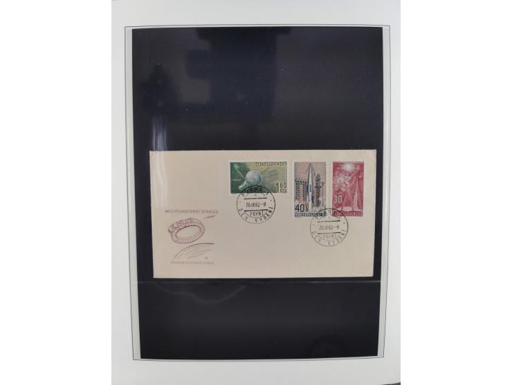 1962/2019, thematic collection with commemorative covers/cards and some MNH material, incl. imperfs, Romania 1971 Sojuz 11 so