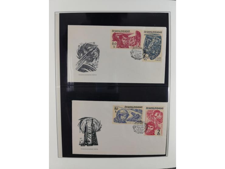 1962/2019, thematic collection with commemorative covers/cards and some MNH material, incl. imperfs, Romania 1971 Sojuz 11 so