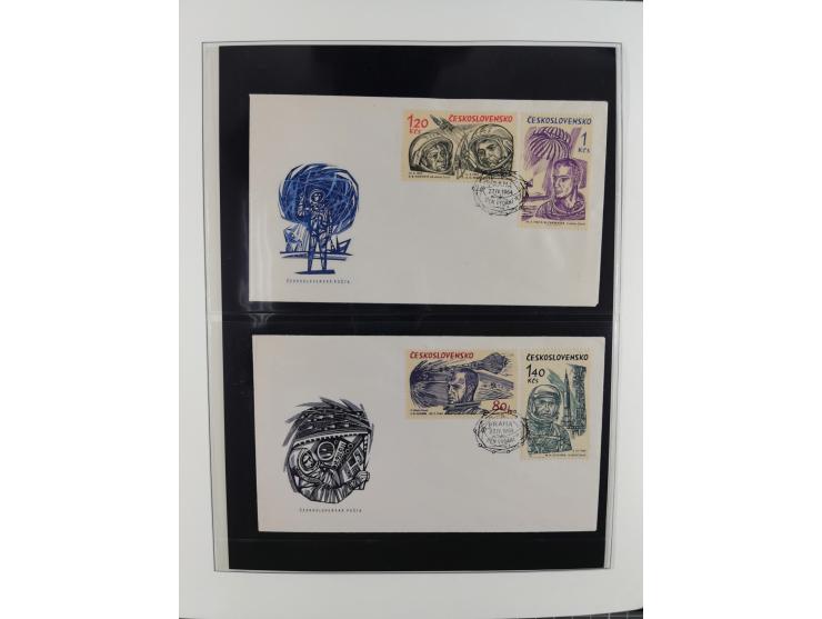 1962/2019, thematic collection with commemorative covers/cards and some MNH material, incl. imperfs, Romania 1971 Sojuz 11 so