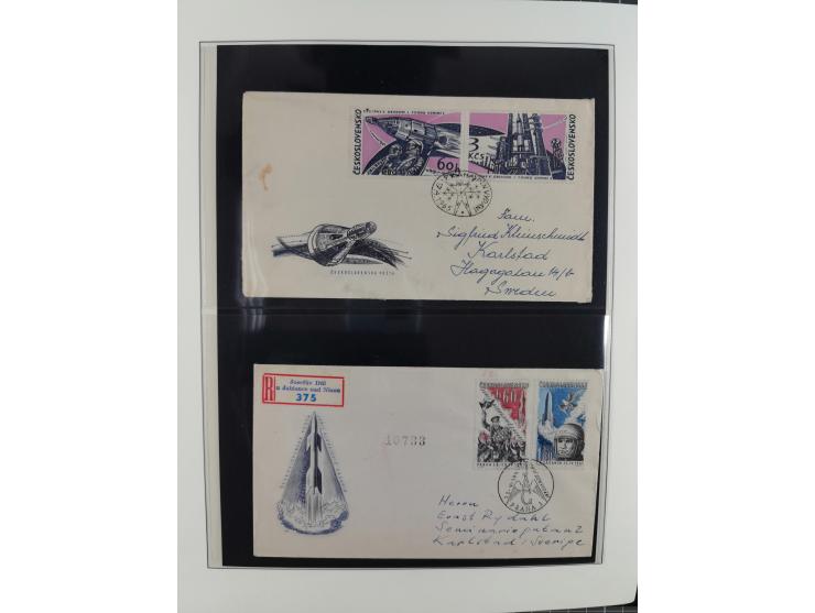 1962/2019, thematic collection with commemorative covers/cards and some MNH material, incl. imperfs, Romania 1971 Sojuz 11 so