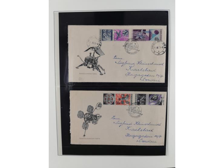 1962/2019, thematic collection with commemorative covers/cards and some MNH material, incl. imperfs, Romania 1971 Sojuz 11 so