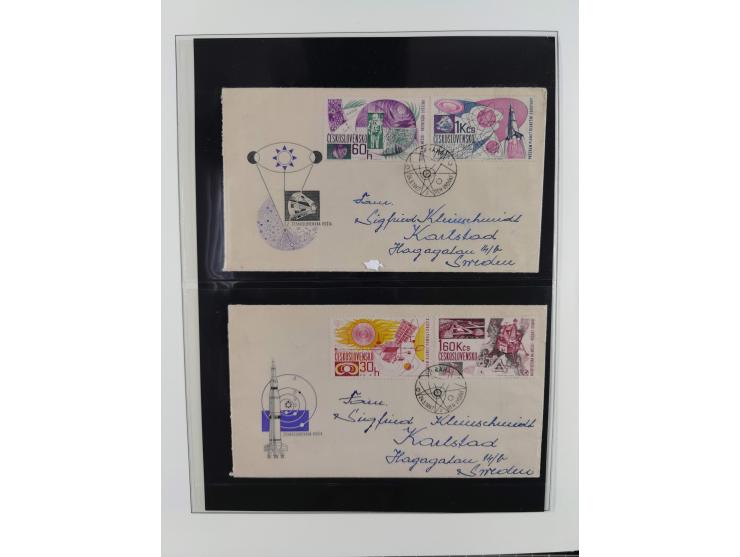 1962/2019, thematic collection with commemorative covers/cards and some MNH material, incl. imperfs, Romania 1971 Sojuz 11 so