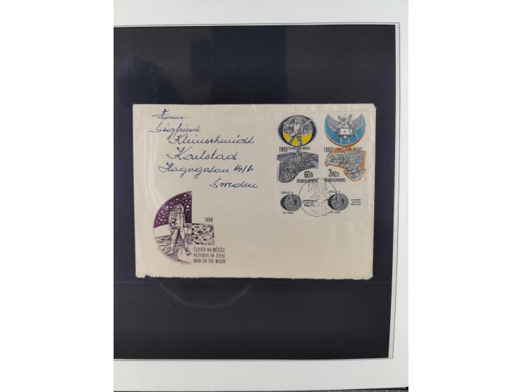 1962/2019, thematic collection with commemorative covers/cards and some MNH material, incl. imperfs, Romania 1971 Sojuz 11 so