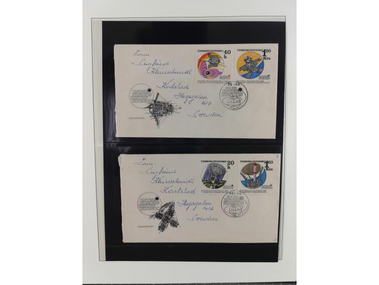 1962/2019, thematic collection with commemorative covers/cards and some MNH material, incl. imperfs, Romania 1971 Sojuz 11 so