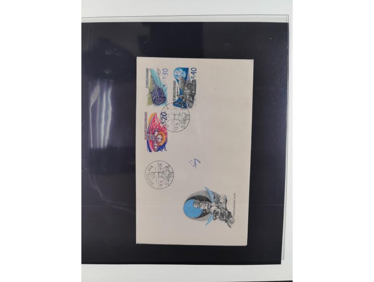 1962/2019, thematic collection with commemorative covers/cards and some MNH material, incl. imperfs, Romania 1971 Sojuz 11 so