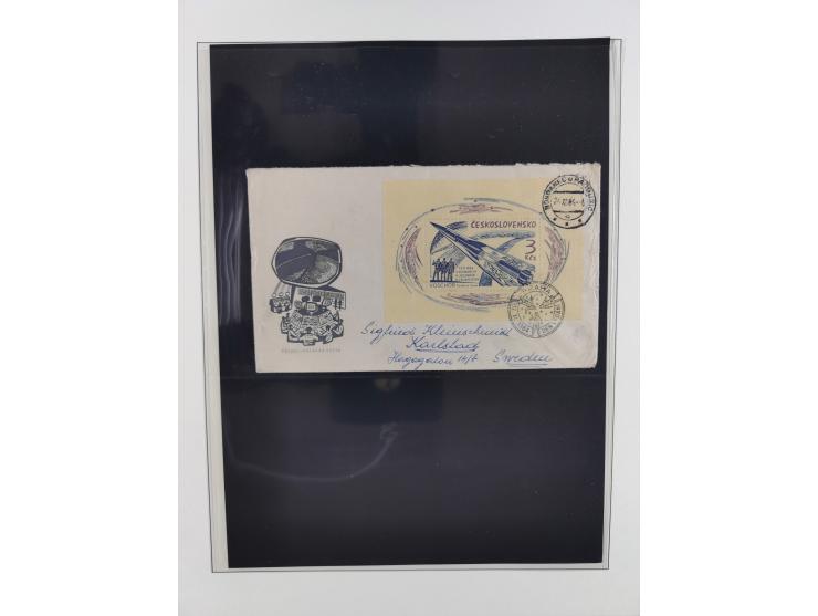 1962/2019, thematic collection with commemorative covers/cards and some MNH material, incl. imperfs, Romania 1971 Sojuz 11 so