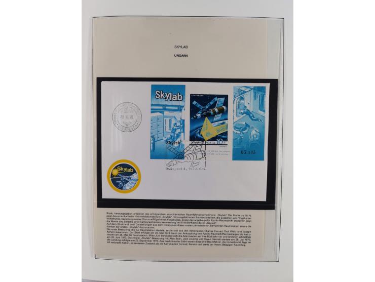 1962/2019, thematic collection with commemorative covers/cards and some MNH material, incl. imperfs, Romania 1971 Sojuz 11 so