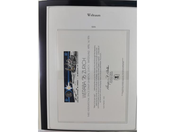 1962/2019, thematic collection with commemorative covers/cards and some MNH material, incl. imperfs, Romania 1971 Sojuz 11 so