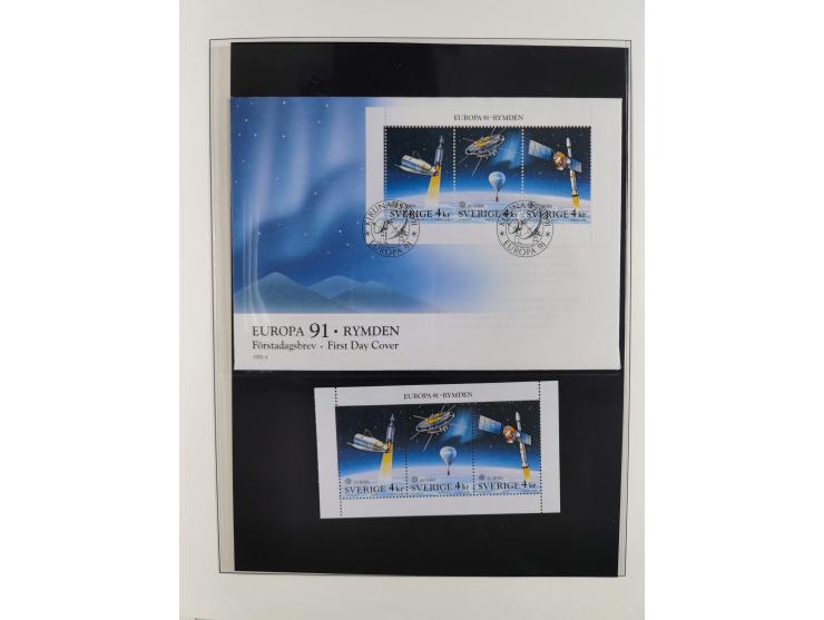 1962/2019, thematic collection with commemorative covers/cards and some MNH material, incl. imperfs, Romania 1971 Sojuz 11 so