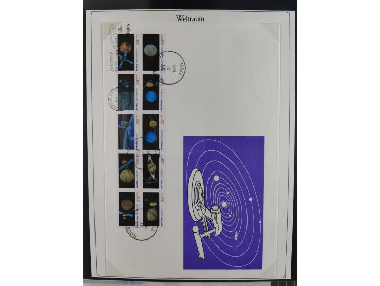 1962/2019, thematic collection with commemorative covers/cards and some MNH material, incl. imperfs, Romania 1971 Sojuz 11 so