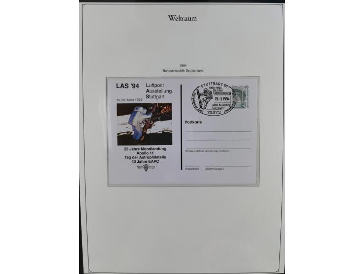 1962/2019, thematic collection with commemorative covers/cards and some MNH material, incl. imperfs, Romania 1971 Sojuz 11 so