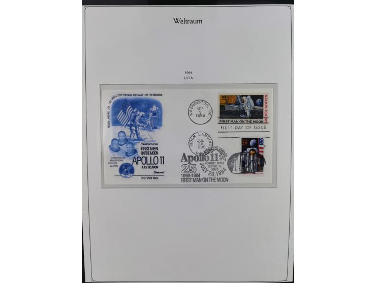 1962/2019, thematic collection with commemorative covers/cards and some MNH material, incl. imperfs, Romania 1971 Sojuz 11 so