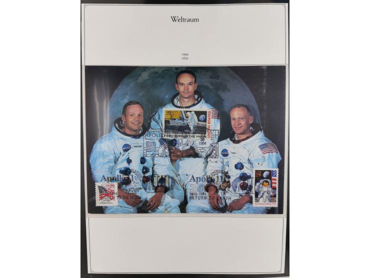 1962/2019, thematic collection with commemorative covers/cards and some MNH material, incl. imperfs, Romania 1971 Sojuz 11 so