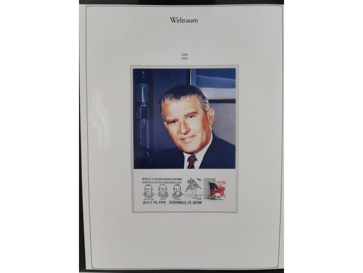 1962/2019, thematic collection with commemorative covers/cards and some MNH material, incl. imperfs, Romania 1971 Sojuz 11 so