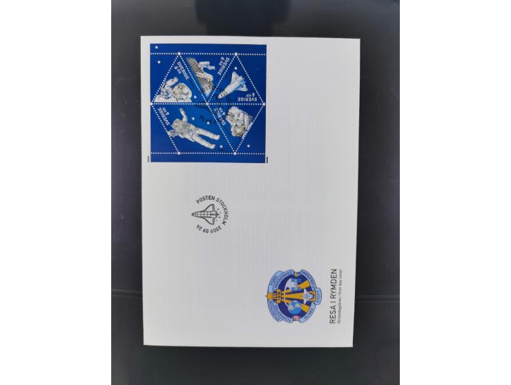 1962/2019, thematic collection with commemorative covers/cards and some MNH material, incl. imperfs, Romania 1971 Sojuz 11 so