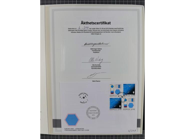 1962/2019, thematic collection with commemorative covers/cards and some MNH material, incl. imperfs, Romania 1971 Sojuz 11 so