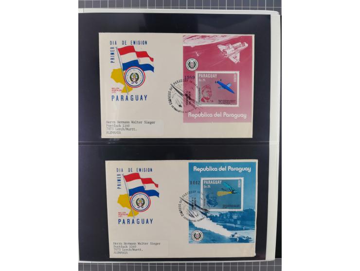 1962/2019, thematic collection with commemorative covers/cards and some MNH material, incl. imperfs, Romania 1971 Sojuz 11 so