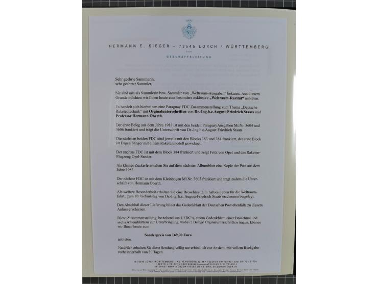 1962/2019, thematic collection with commemorative covers/cards and some MNH material, incl. imperfs, Romania 1971 Sojuz 11 so