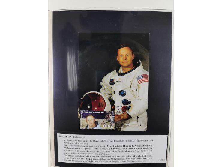 1962/2019, thematic collection with commemorative covers/cards and some MNH material, incl. imperfs, Romania 1971 Sojuz 11 so