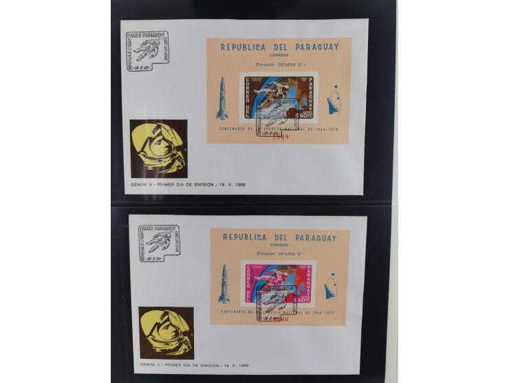 1962/2019, thematic collection with commemorative covers/cards and some MNH material, incl. imperfs, Romania 1971 Sojuz 11 so