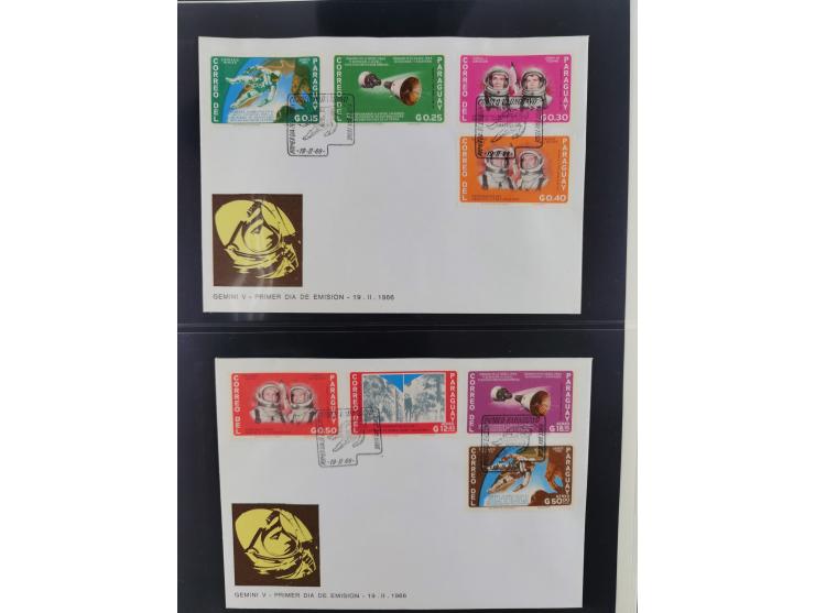 1962/2019, thematic collection with commemorative covers/cards and some MNH material, incl. imperfs, Romania 1971 Sojuz 11 so