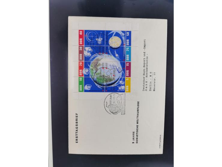 1962/2019, thematic collection with commemorative covers/cards and some MNH material, incl. imperfs, Romania 1971 Sojuz 11 so