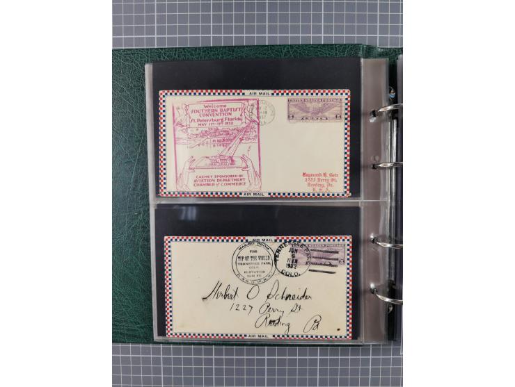 1926/40, USA, Album with 66 airmail/zeppelin covers, including 22 Roesler covers, among others with zeppelin cover America Fl