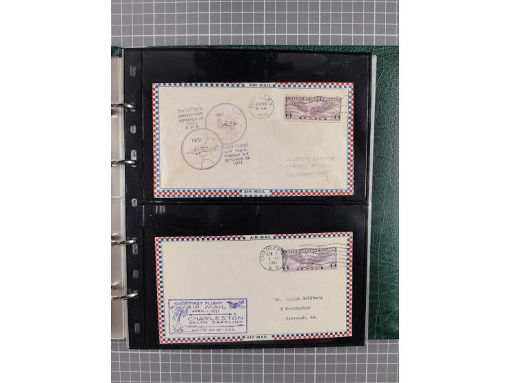 1926/40, USA, Album with 66 airmail/zeppelin covers, including 22 Roesler covers, among others with zeppelin cover America Fl