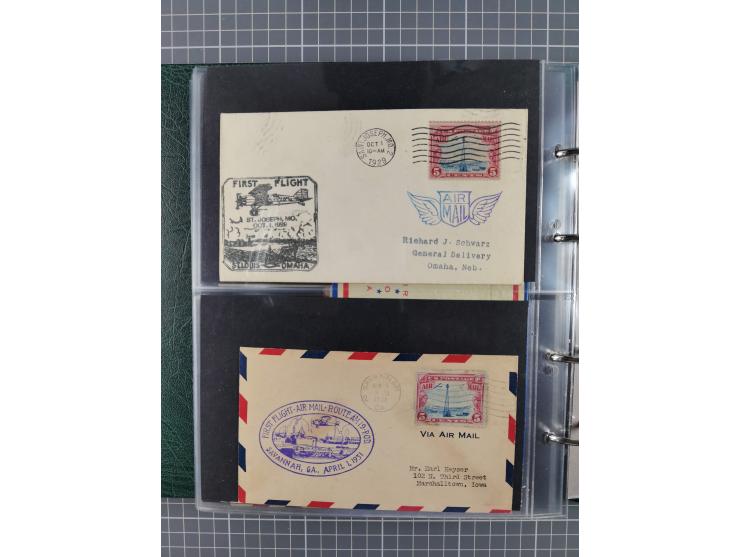 1926/40, USA, Album with 66 airmail/zeppelin covers, including 22 Roesler covers, among others with zeppelin cover America Fl