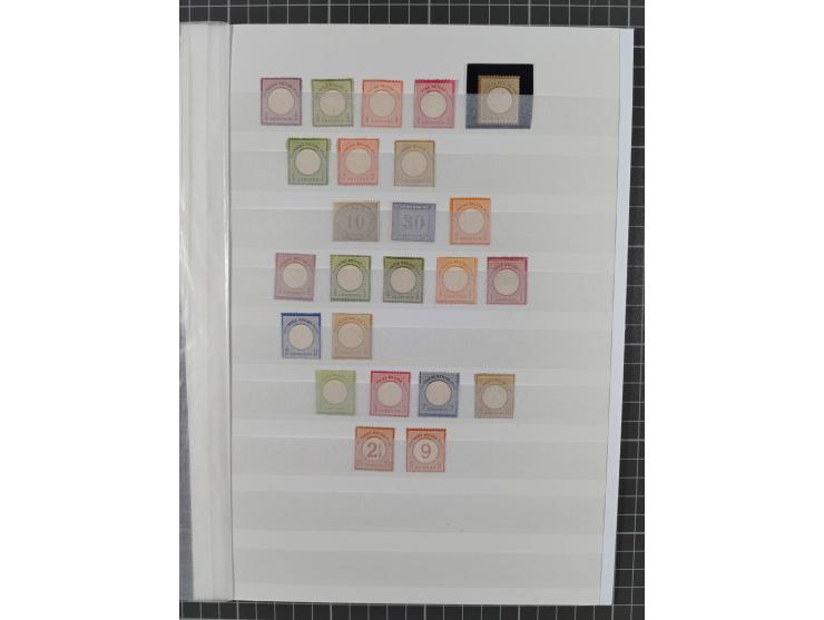 1872/1874, ungebrauchte/postfrische Sammlungspartie von 24 Marken mit Mi.-Nr. 1, 2a (Fotoattest Krug BPP), 3 (mehrfach signie