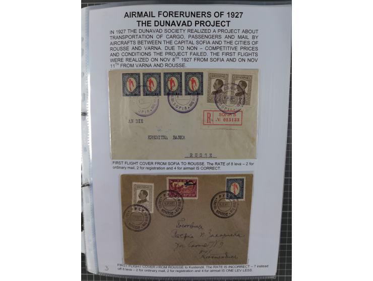1925/40, interessante Sammlung “Flugpost in Bulgarien” mit ca. 130 Luftpost-Briefen bzw. Karten, dabei u.a. zwei Karten vom n