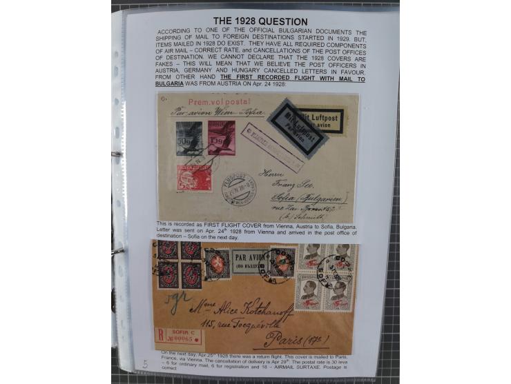 1925/40, interessante Sammlung “Flugpost in Bulgarien” mit ca. 130 Luftpost-Briefen bzw. Karten, dabei u.a. zwei Karten vom n