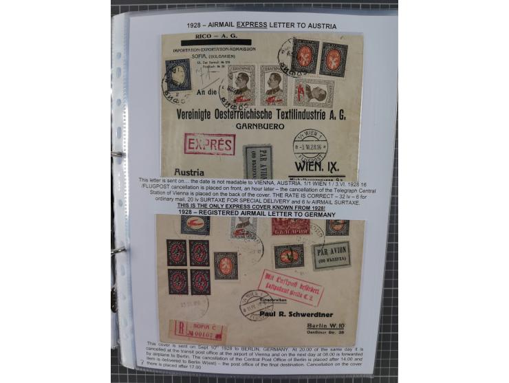 1925/40, interessante Sammlung “Flugpost in Bulgarien” mit ca. 130 Luftpost-Briefen bzw. Karten, dabei u.a. zwei Karten vom n
