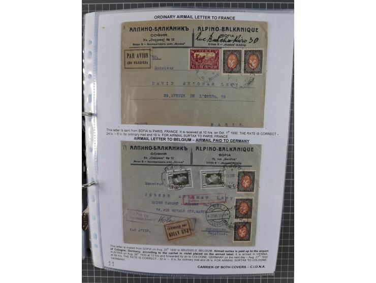 1925/40, interessante Sammlung “Flugpost in Bulgarien” mit ca. 130 Luftpost-Briefen bzw. Karten, dabei u.a. zwei Karten vom n