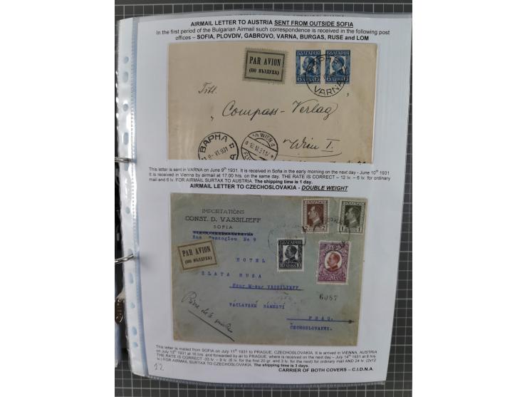 1925/40, interessante Sammlung “Flugpost in Bulgarien” mit ca. 130 Luftpost-Briefen bzw. Karten, dabei u.a. zwei Karten vom n