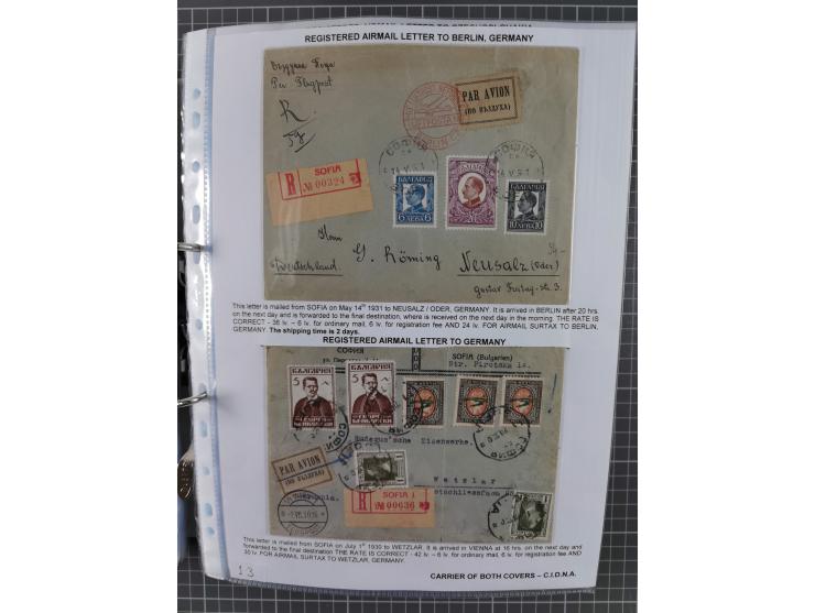 1925/40, interessante Sammlung “Flugpost in Bulgarien” mit ca. 130 Luftpost-Briefen bzw. Karten, dabei u.a. zwei Karten vom n