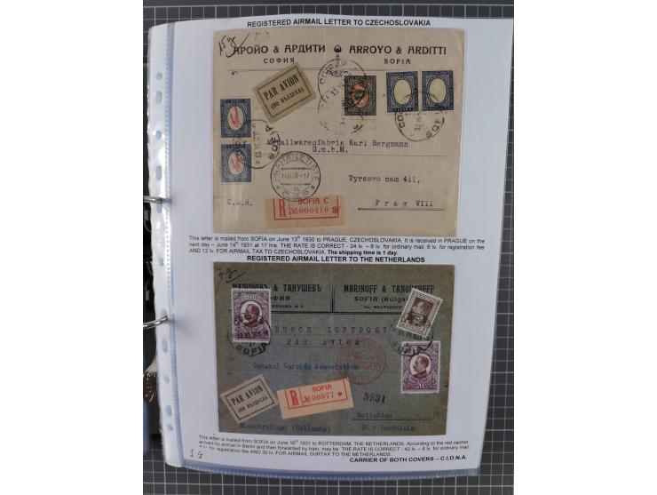 1925/40, interessante Sammlung “Flugpost in Bulgarien” mit ca. 130 Luftpost-Briefen bzw. Karten, dabei u.a. zwei Karten vom n