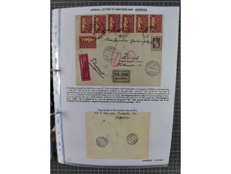 1925/40, interessante Sammlung “Flugpost in Bulgarien” mit ca. 130 Luftpost-Briefen bzw. Karten, dabei u.a. zwei Karten vom n