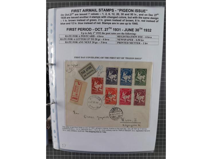 1925/40, interessante Sammlung “Flugpost in Bulgarien” mit ca. 130 Luftpost-Briefen bzw. Karten, dabei u.a. zwei Karten vom n
