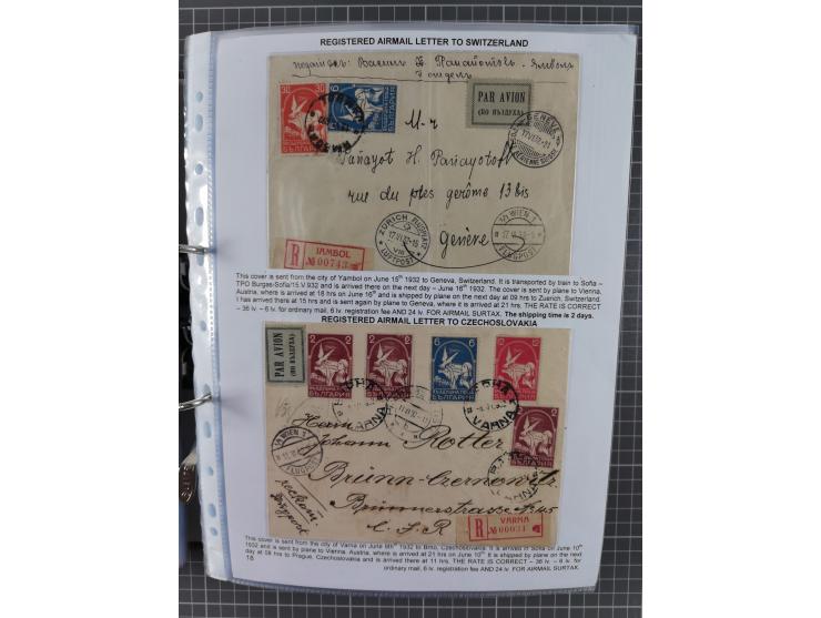 1925/40, interessante Sammlung “Flugpost in Bulgarien” mit ca. 130 Luftpost-Briefen bzw. Karten, dabei u.a. zwei Karten vom n