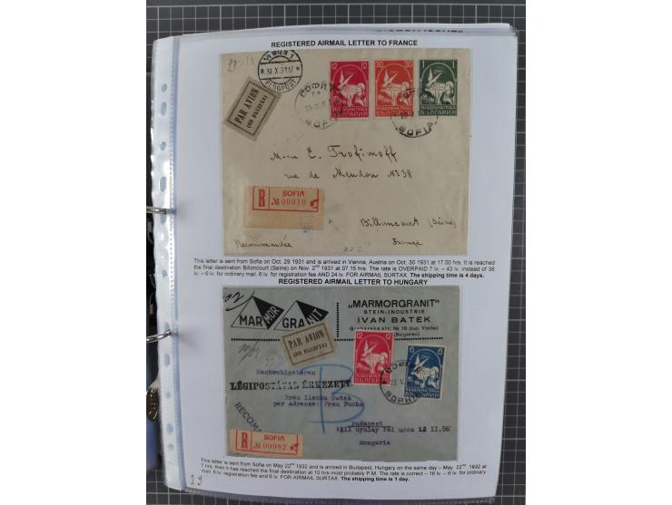 1925/40, interessante Sammlung “Flugpost in Bulgarien” mit ca. 130 Luftpost-Briefen bzw. Karten, dabei u.a. zwei Karten vom n